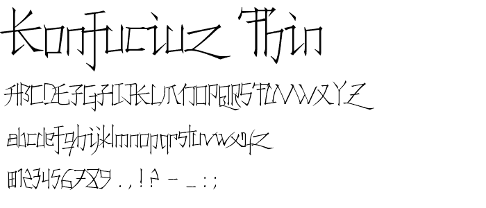 Konfuciuz Thin font